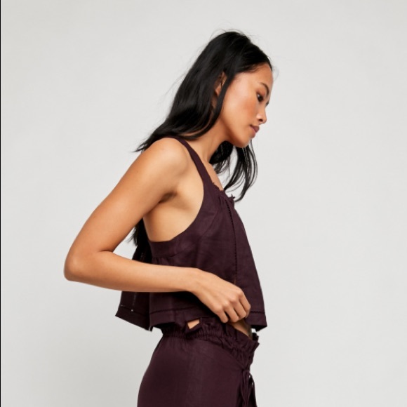 Free People Lainey Crop Top Black Honey XS - Picture 3 of 7